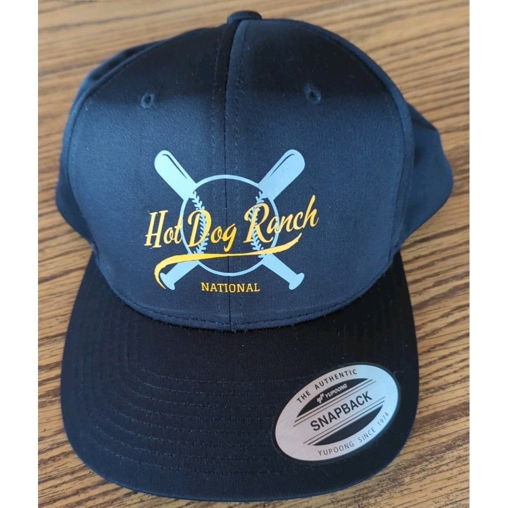 New Hot Dog Ranch National One Size Black Baseball Cap Hat Unisex Adjustable